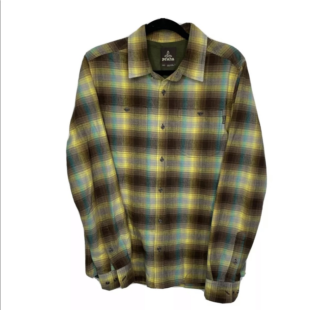 Prana Men's Button Up Shirt Plaid Medium